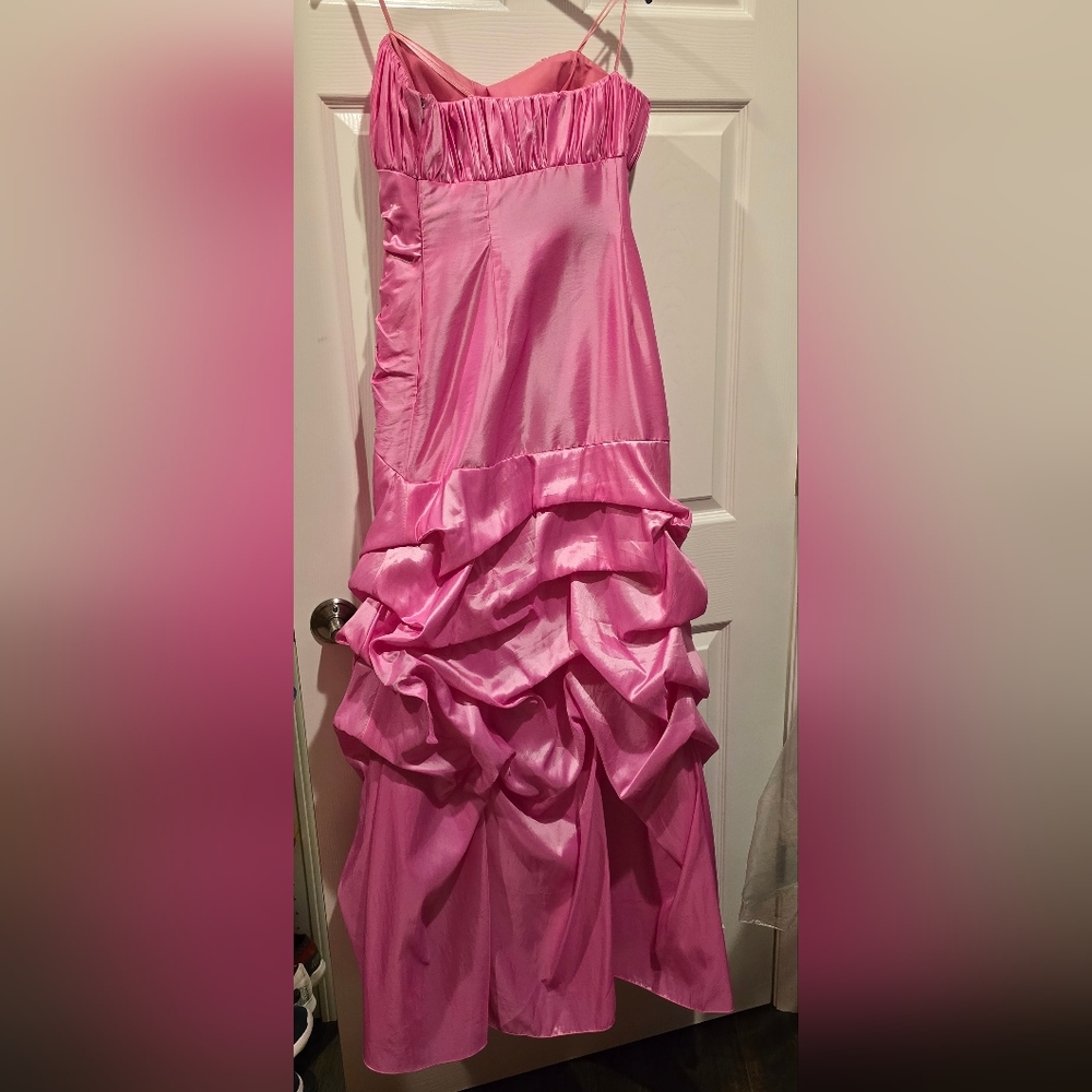 Strapless Rouched Skirt Prom Gown - Picture 2 of 2